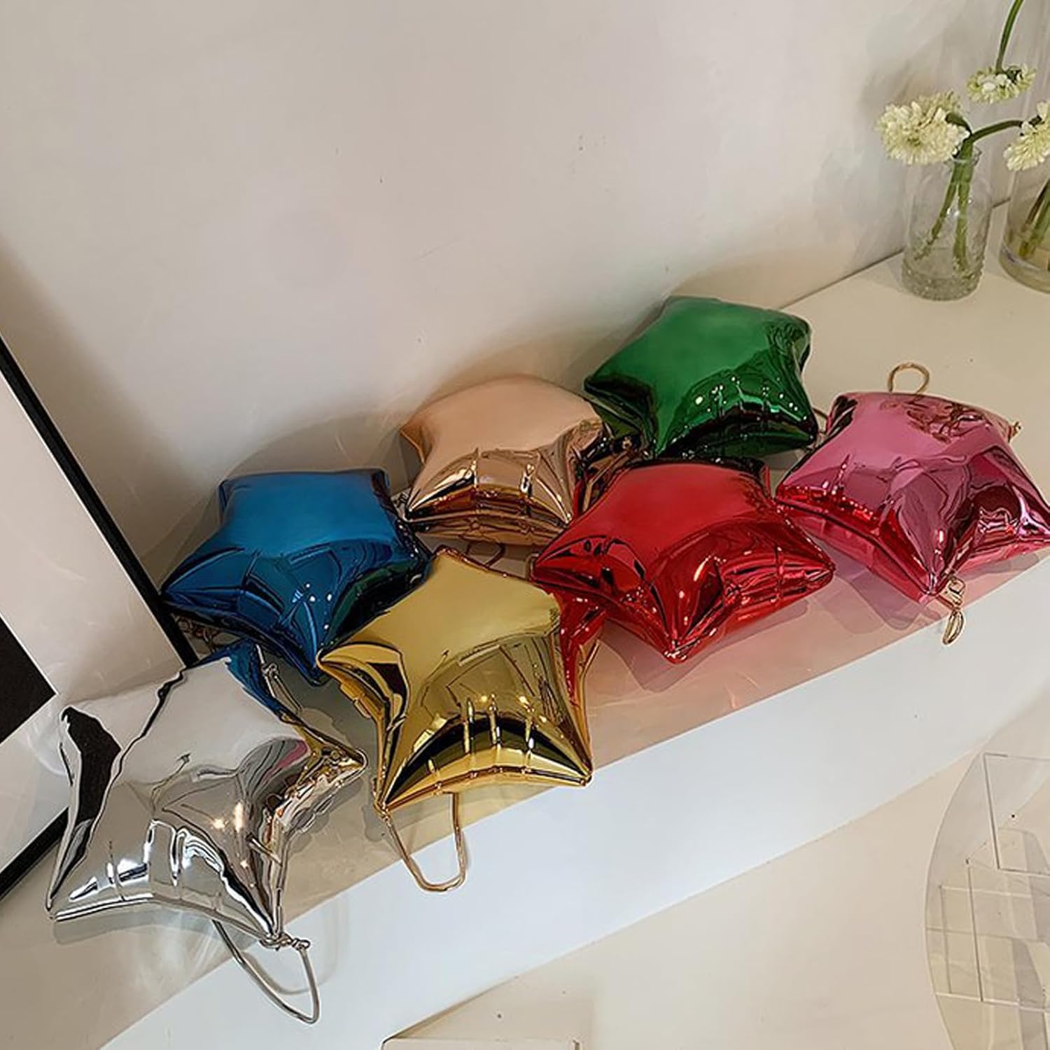 Women's AcrylicStar Chain Y2k Crossbody Bag Metallic Evening Clutch Party Purse Handbag for Party Wedding Gift - Image 5