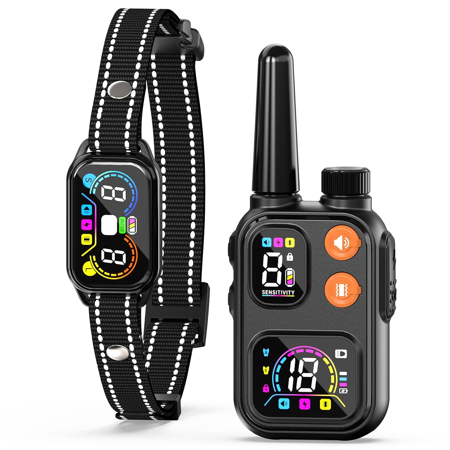 Dog Shock Bark Collar 2-in-1 4500FT Remote with Voiceprint Recognition - Adjustable Beep Vibration Shock 8 Sensitivity Modes