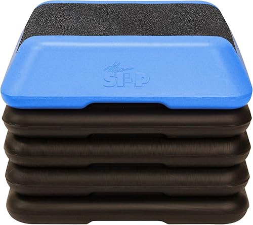 The Step Plataforma aeróbica ajustable de paso alto con 4 elevadores, equipo de entrenamiento de gimnasio en casa, equipo de ejercicio de fitness