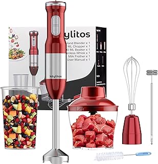Sponsored Ad - Keylitos 5 in 1 Immersion Hand Blender Mixer, [Upgraded] 1000W Handheld Stick Blender with 600ML Chopper, 8...