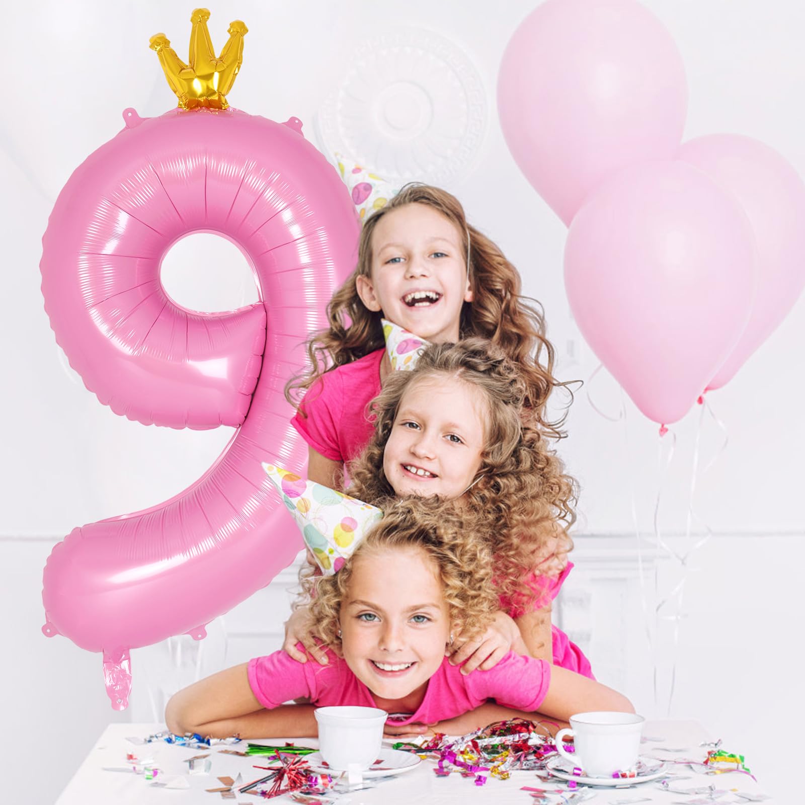 40 Inch Rose Gold Number 9 Mylar Foil Balloon – Giant Helium Balloon For Birthdays, Graduation & Parties