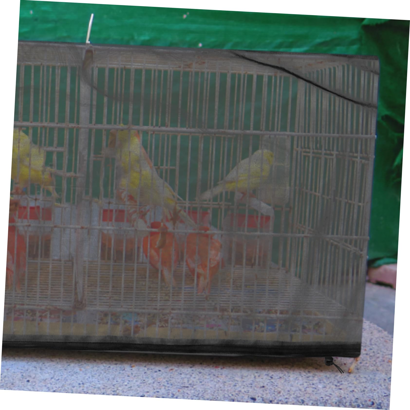 Happyyami 4pcs Adjustable Parrot Cage Net Birdcage Cover for Night Bird Cage Accessories Birdcage Gauze Parrot Cage Mesh Net Cover Bird Cage Food Tulle
