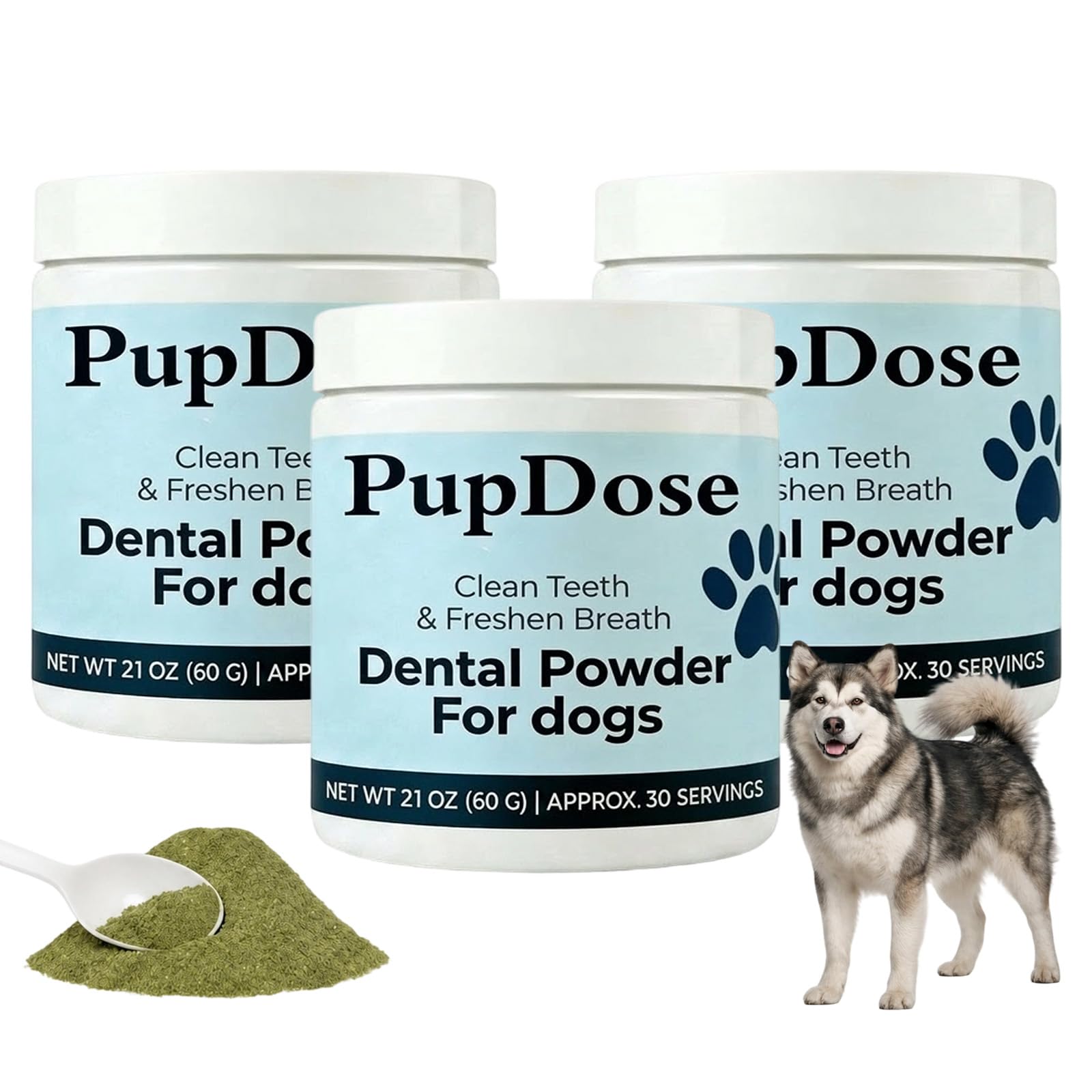 Pupdose Dental Powder for Dogs，3PCS