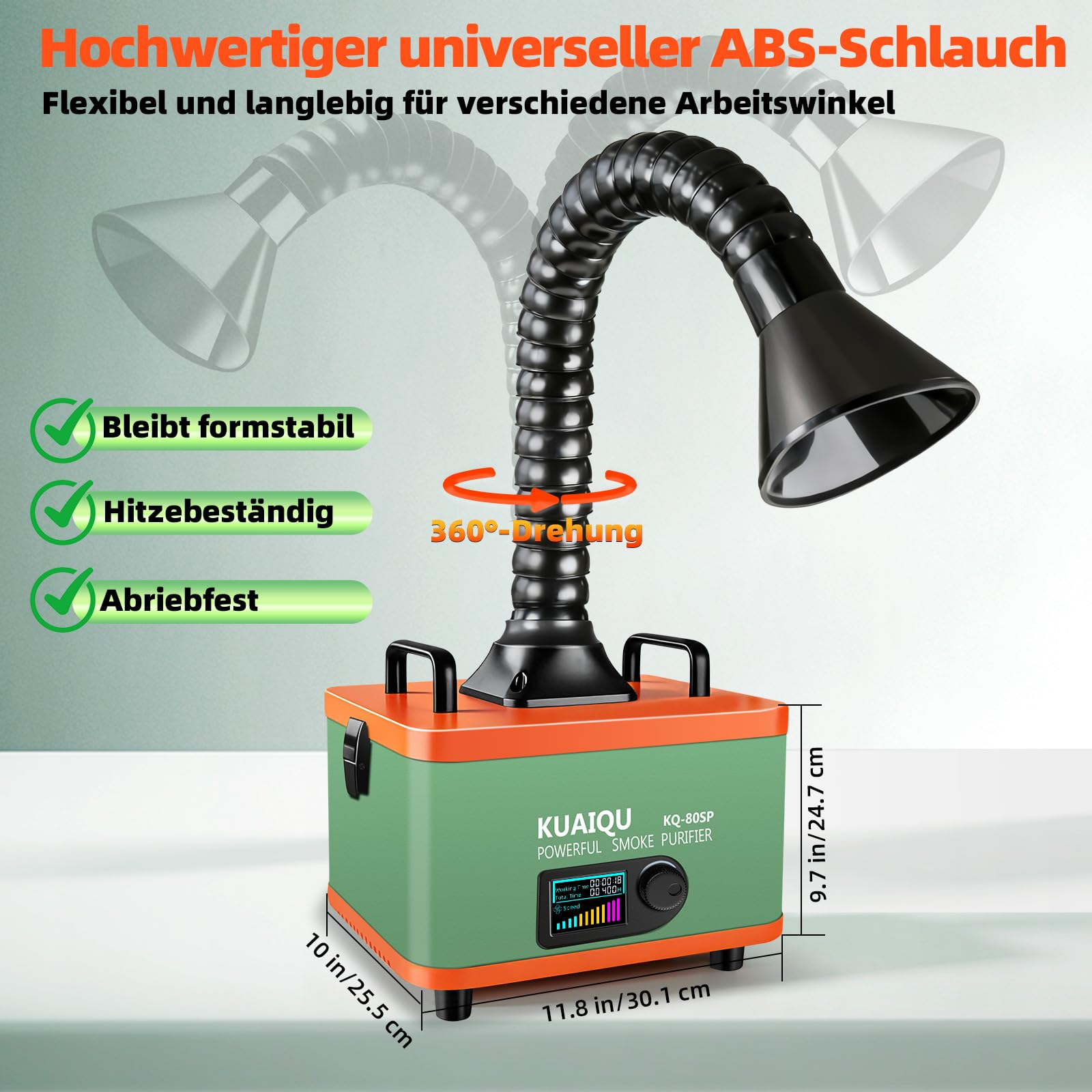 Lötrauchabsorber 2-in-1 mit HEPA- und Aktivkohlefilter lötrauchabsaugung, intelligenter Filterwechselanzeige, 150 m³/h – Tischgerät zum Löten, für DIY, Nagelstudios und Schmuckherstellung