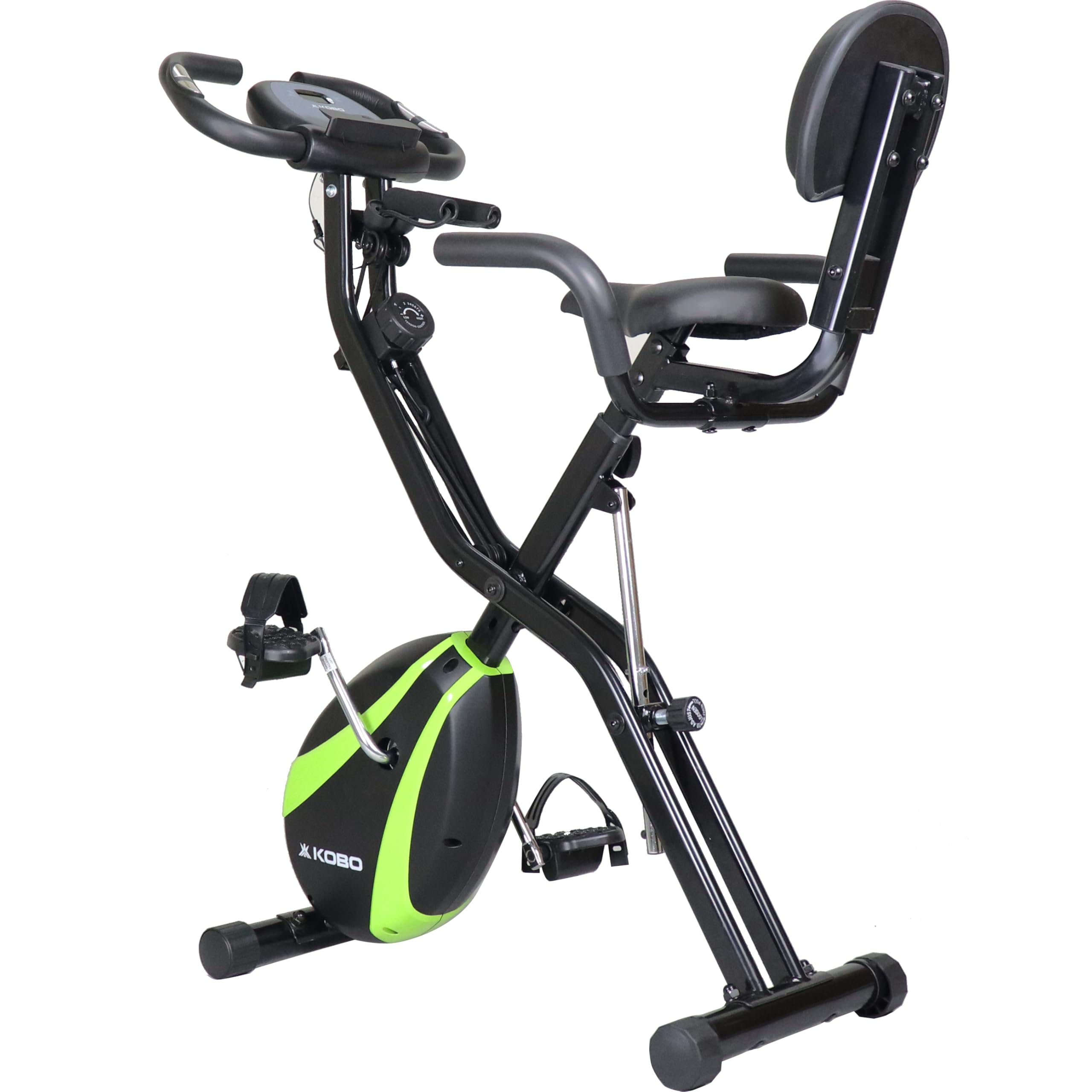 Kobo Convertible Magnetic Folding Bike – Upright + Recumbent | 3kg Flywheel | 120 kg User Weight | Home Workout Cycle with Adjustable Seat, Resistance & LCD Display-image-0