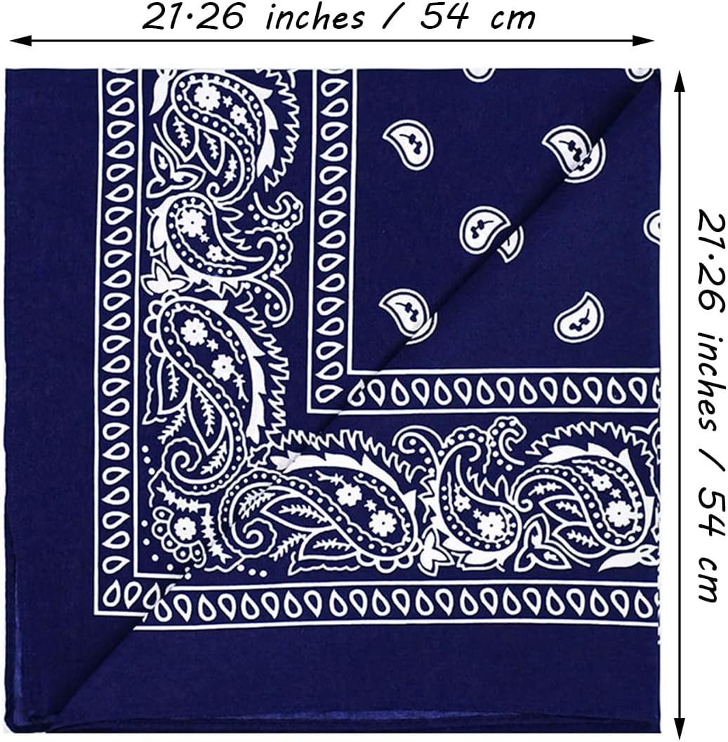 Bandana Headwear Headband Headkerchiefs Paisley Wrap Neck Scarf Outdoor Square Scarves for Cowboy Men Boys Women Girls 3pcs - Image 2