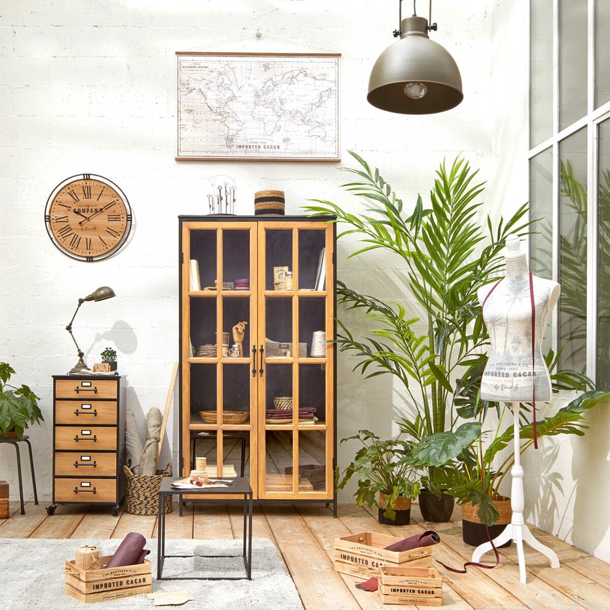 ATMOSPHERA CREATEUR D'INTERIEUR - Set di 3 cassette in legno denys