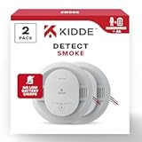 Hardwired Smoke Detector, AA Battery Backup, Interconnectable, LED Warning Light Indicators, 2 Pack