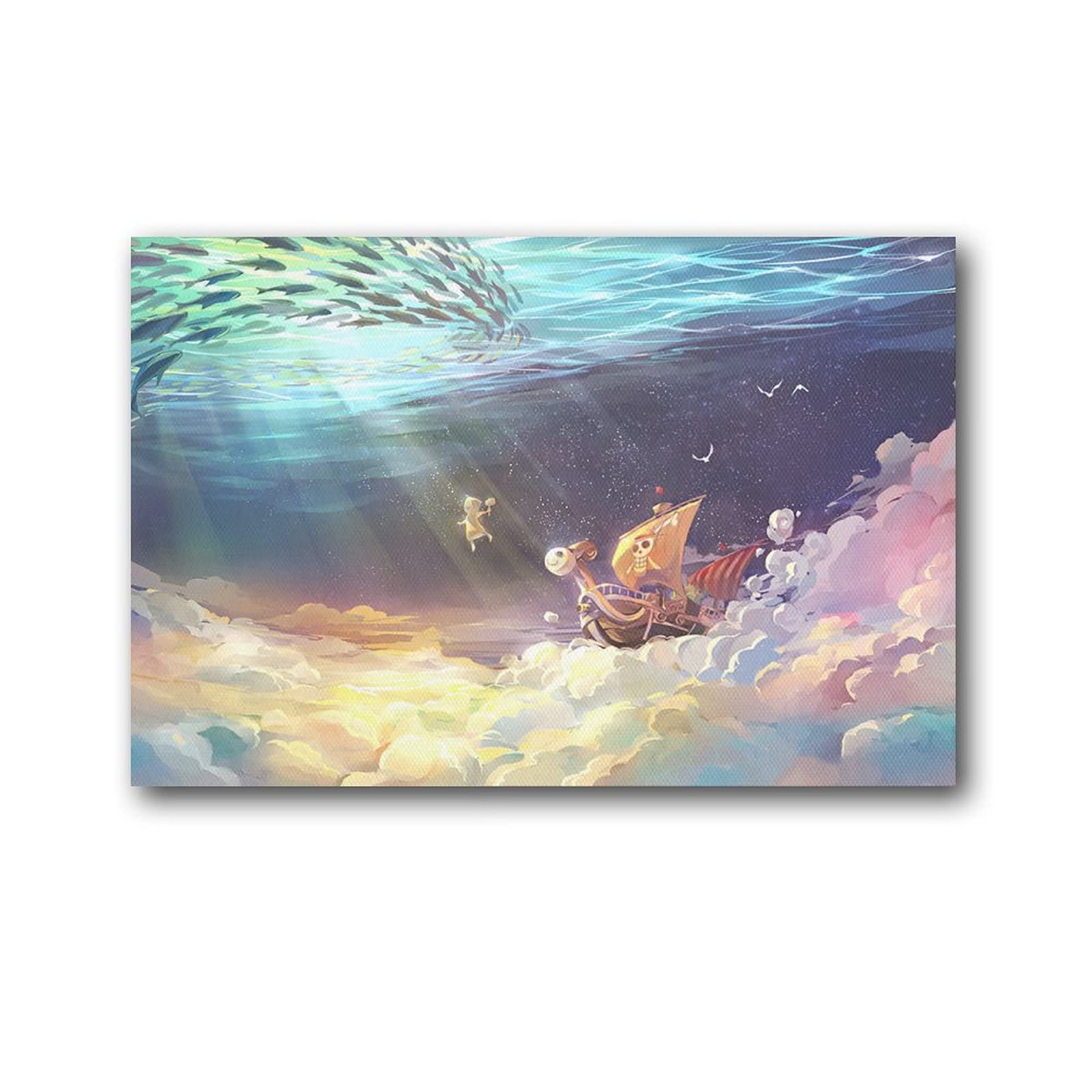 NANXIANG ONE PIECE- Anime Poster Going Merry Wall Art Poster Scroll Canvas Painting Picture Living Room Decor Home 08x12inch(20x30cm)