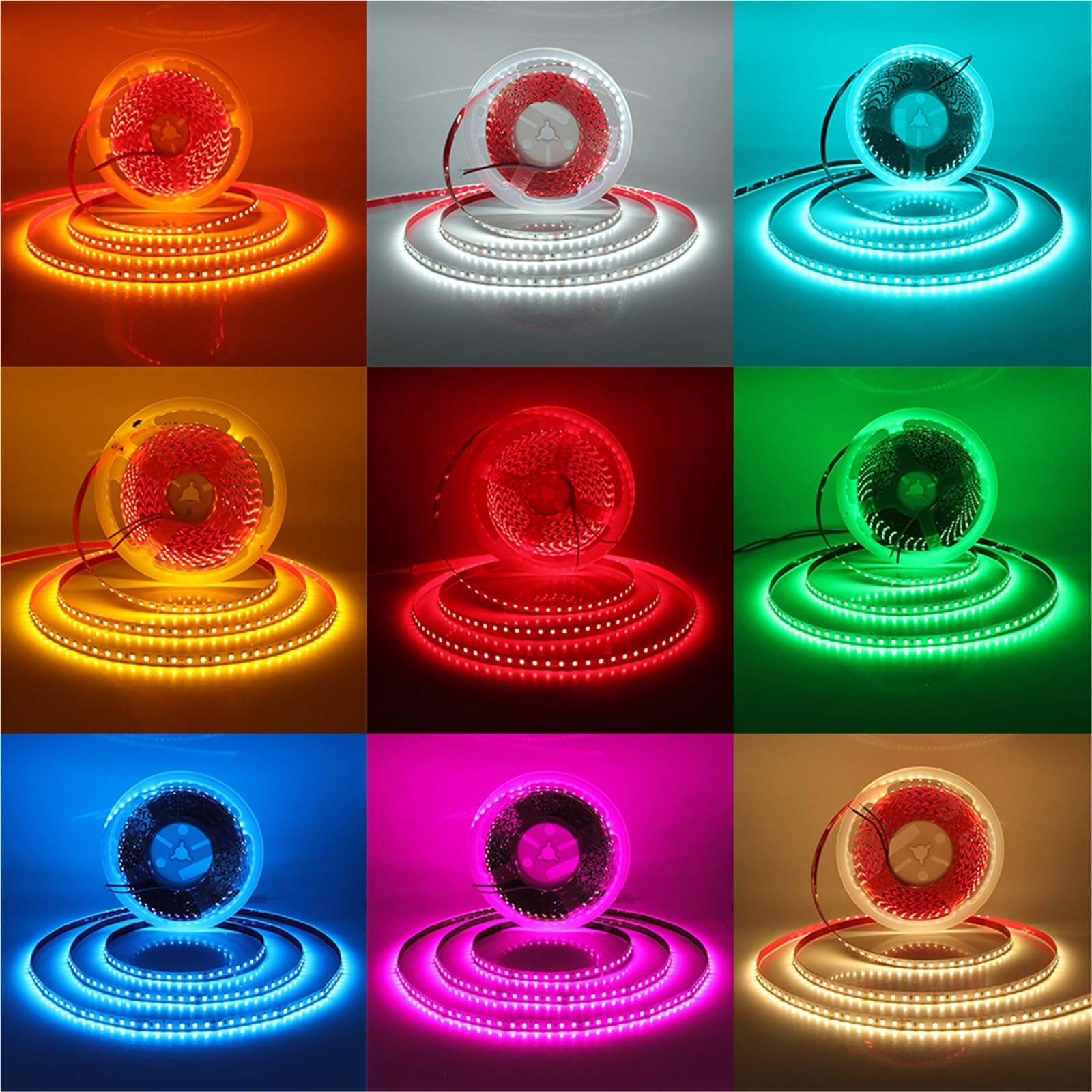 Tira LED DC 12 V (rollo M) | SMD 2835 120 LEDs/m, rojo/azul/rosa/amarillo (rojo, 6 unidades x 5 m)