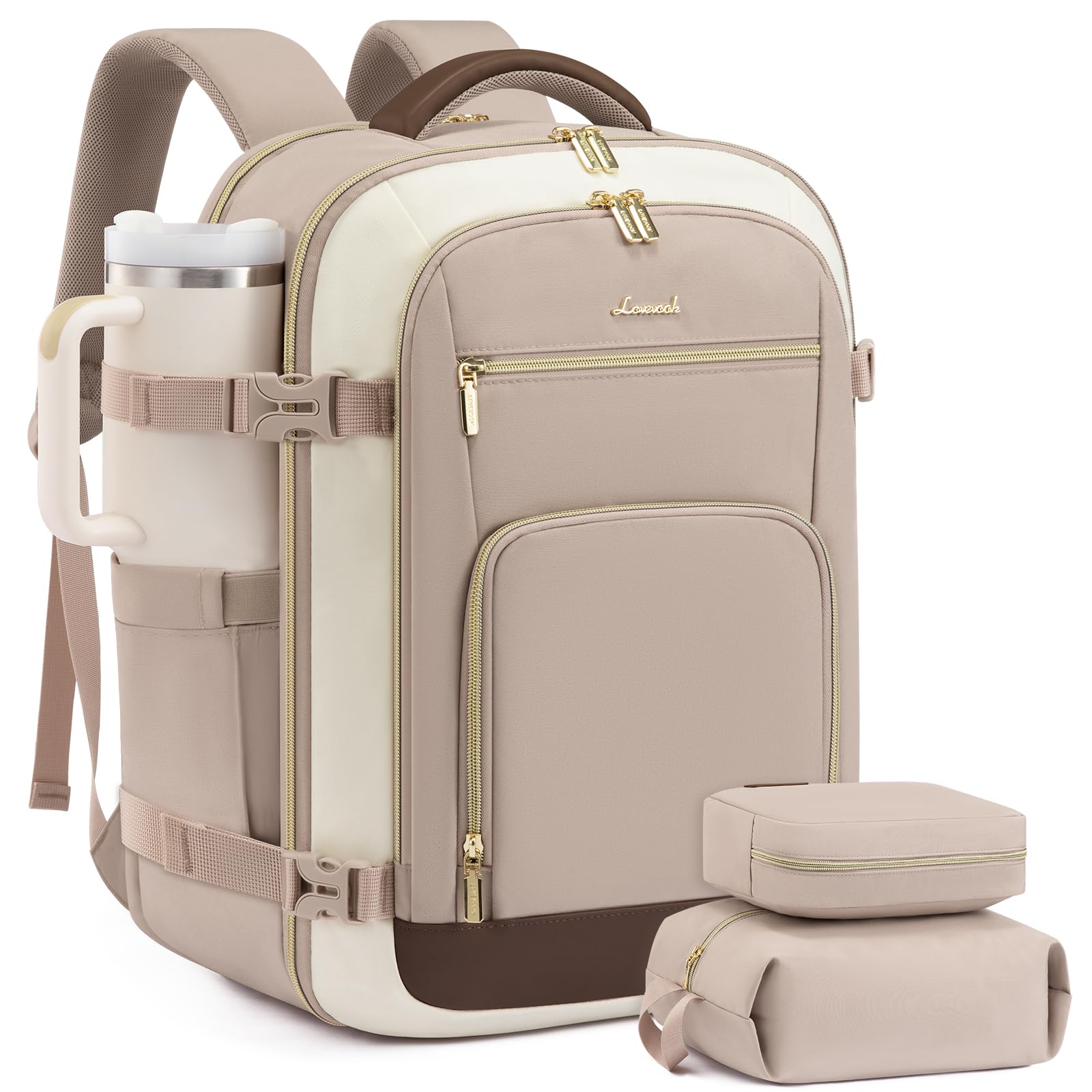 LOVEVOOK Carry On Travel Backpack For Women Flight Approved, 40L Personal Item Backpack, TSA Travel Bag for Airplanes Fit 17 Inch Laptop, Business Weekender Overnight Waterproof Daypack with 2 Cubes