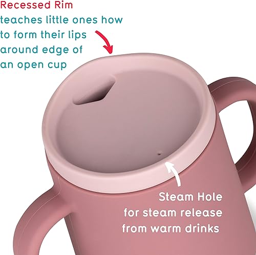 Miniatura 3 de TUM TUM Vaso entrenador de bebé de 3 vías, diseñado con especialista en alimentación, 6.1 fl oz (rosa)