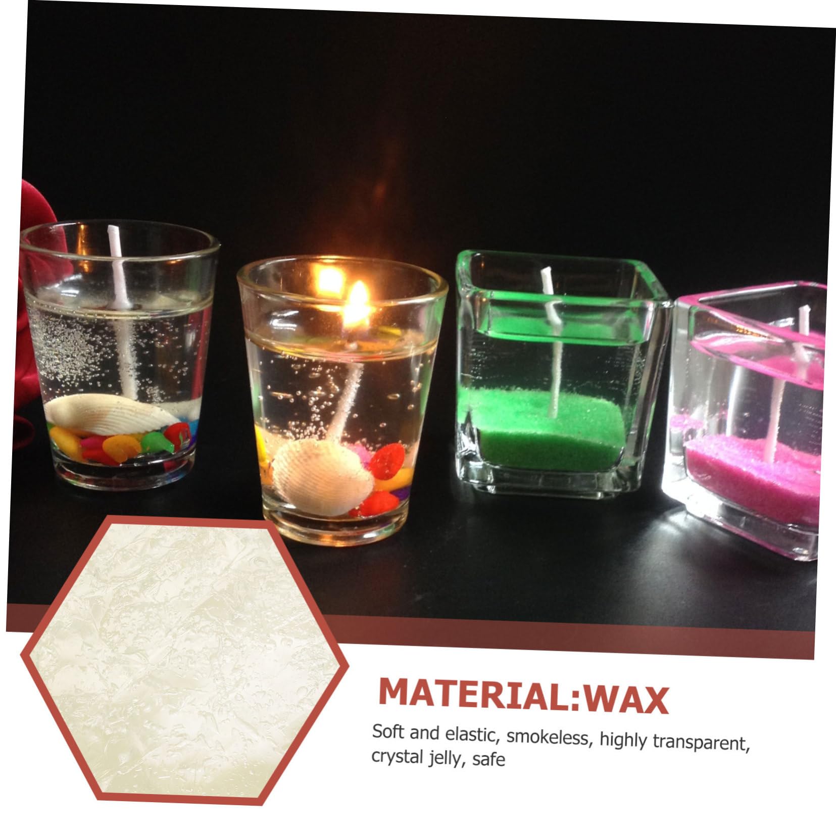 Housoutil Cera Confezione Te Gel Trasparente per 1 Fai 1kg Candele | Alta Trasparenza, Uso DIY Sicuro e Fumo, Adatta a Laboratori Creativi per Ragazzo Ragazza