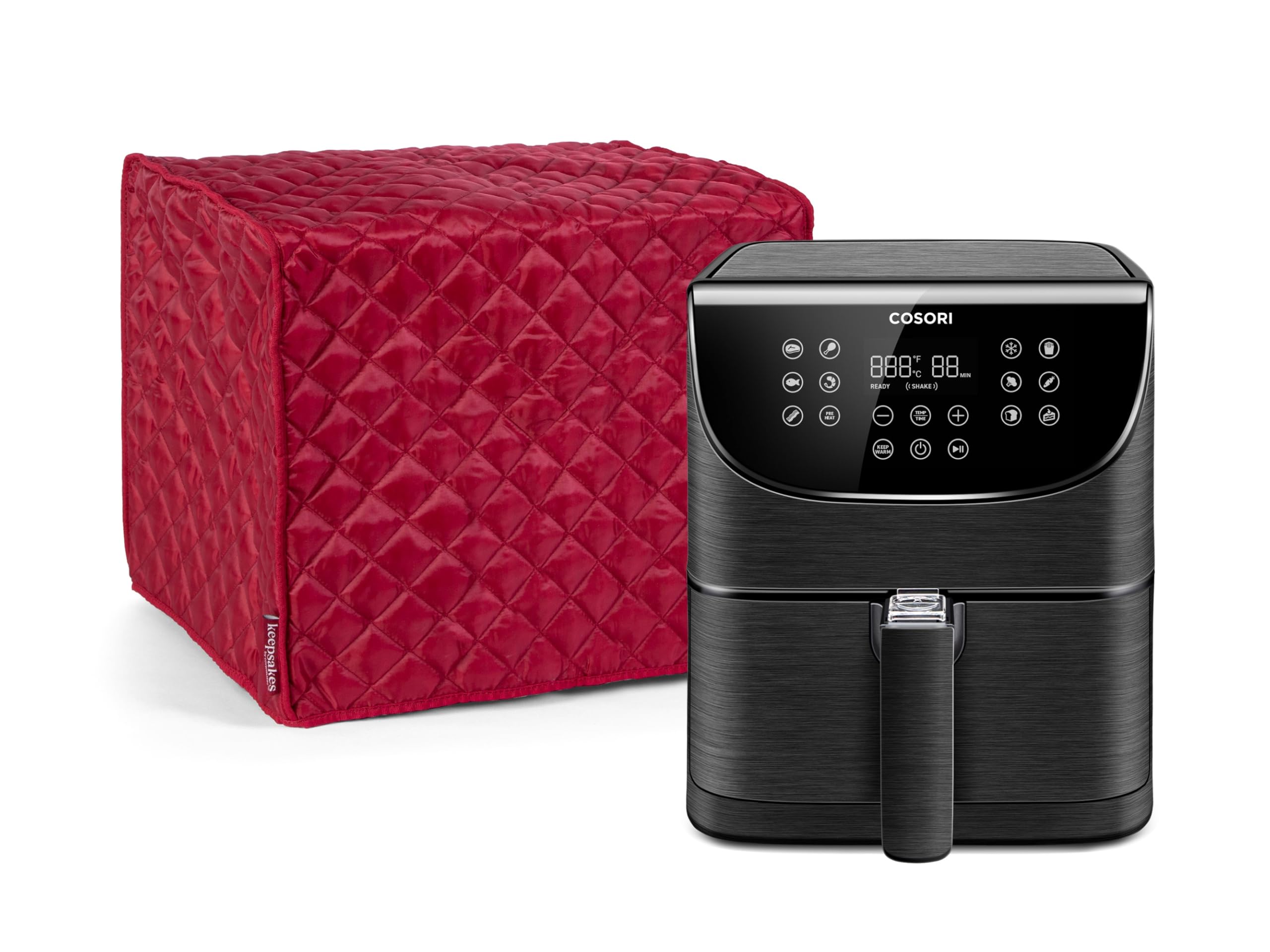 Covermates Keepsakes - Air Fryer/Deep Fryer Cover - Dust Protection - Stain Resistant - Washable - Appliance Cover, Red
