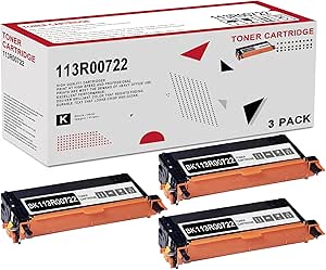 Amazon.com: 3 Pack 113R00722 Black Toner Cartridge: Compatible ...