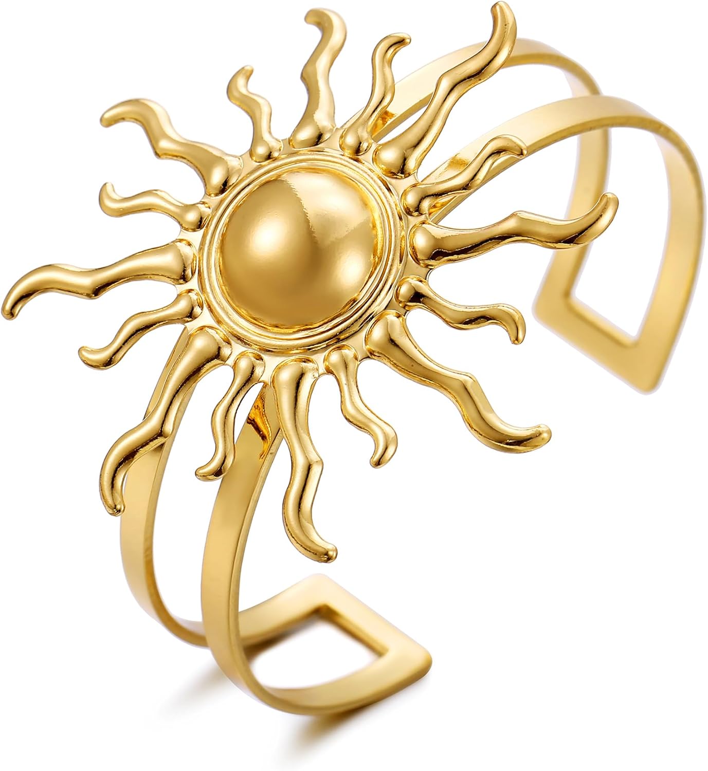 TONLUYAX Gold Starfish/Sun Cuff Bracelet for Women Summer Beach Bracelet Adjustable Statement Bracelets Coastal jewelry