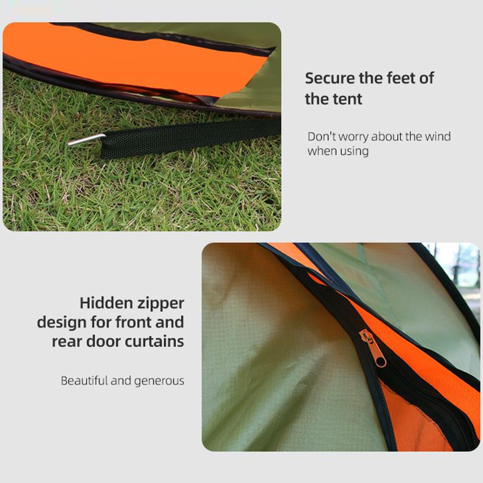 Tenda da Campeggio Outdoor | Con Custodia, Traspirante E Anti-Insetti,Tende da Campeggio a Montaggio Facile per 4 Persone - Per Viaggi Estate Spiaggia Del Lago Montagna Picnic Backpacking Pesca