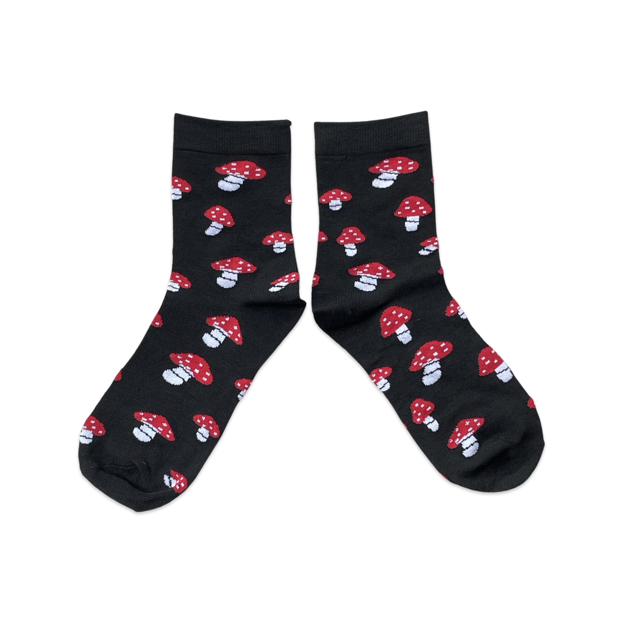 Sock Shack Women's Black Mushrooms Fairy Woodland Fungi Socks 4-8 Uk / 37-42 Eur / 6-10 Us