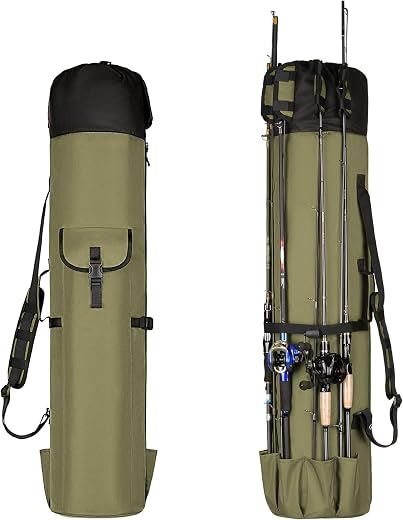 Wowelife Fishing Rod Carrier – Pole Bag Reel Organizer Case Storage for Gear