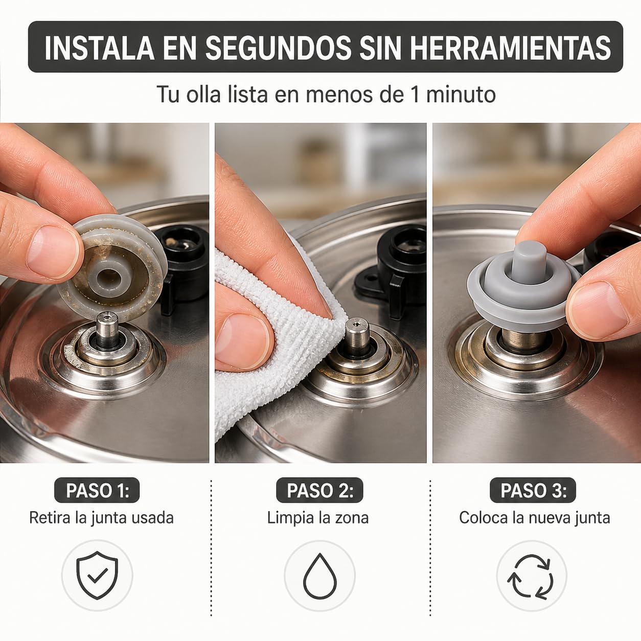WMF Perfect Junta Indicadora de Cocción Silicona Ø3cm Recambio Olla Presión 2,5L-8,5L
