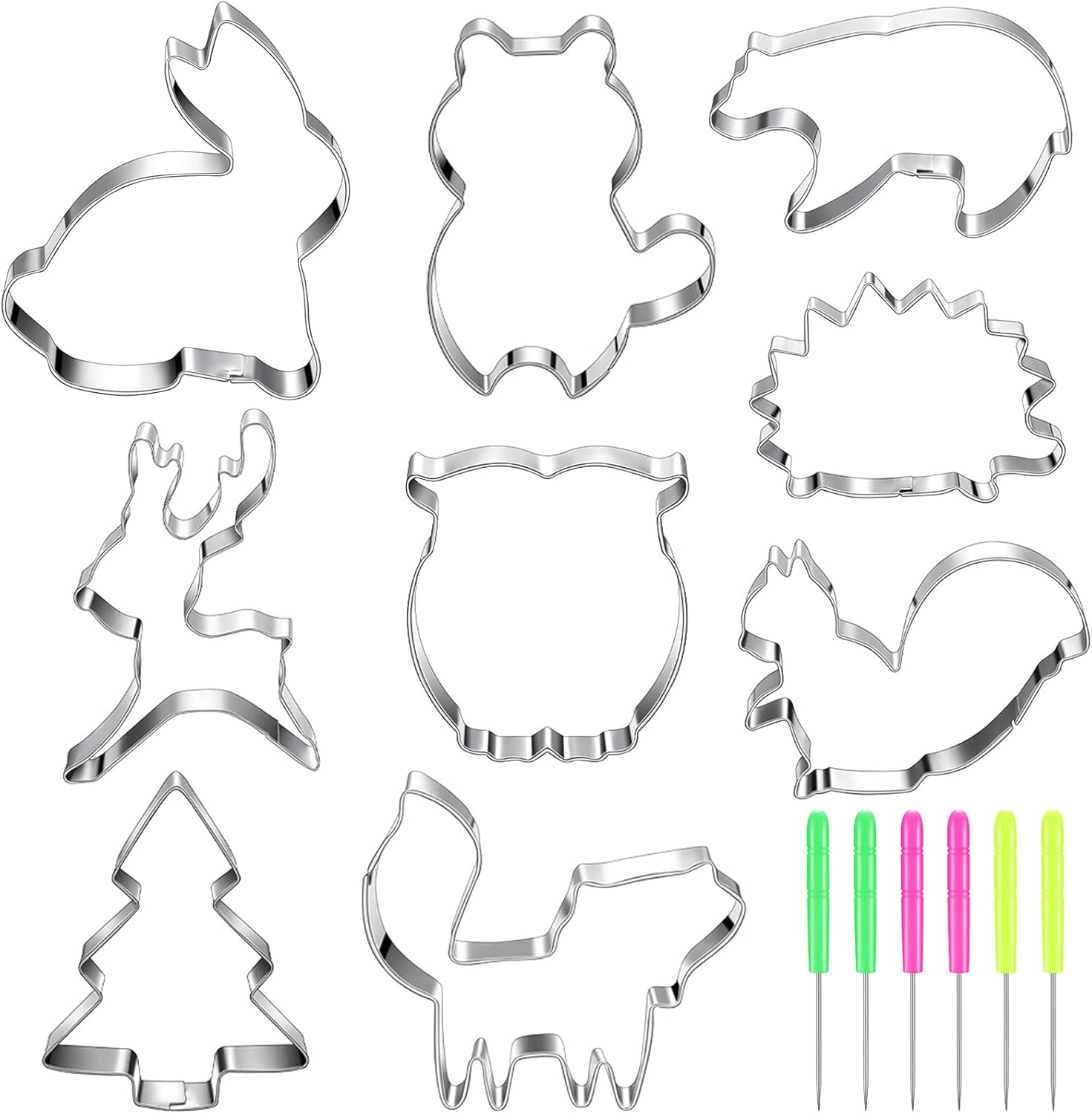 9 Piece Woodland Cookie Cutter Set Stainless Steel Fondant