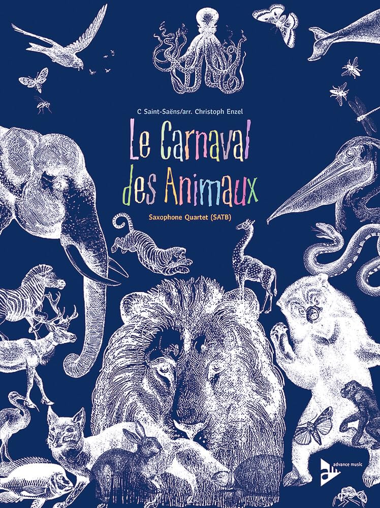 Partition et parties du Carnaval des Animaux arrangé pour 4 saxophones