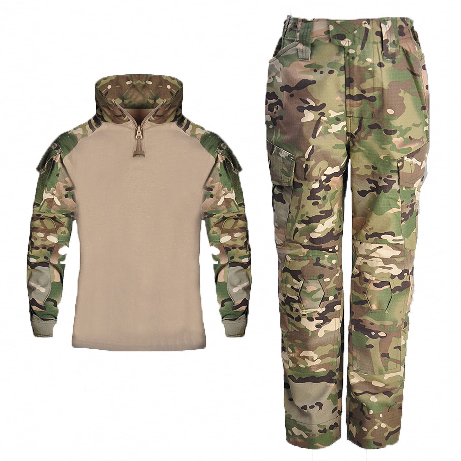 Langärmelige Taktische Kleidung+Trainingshose für Kinder,Jungen/mädchen Airsoft Paintball Spiel BDU kampfhemd,Outdoor militärfans,die Jagd Camping uniform Anzug schießen