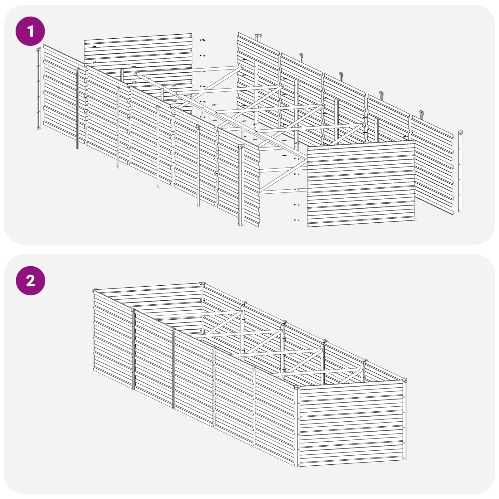 vidaXL Cama de Jardín Elevada Gris Antracita 400 x 80 x 55 cm