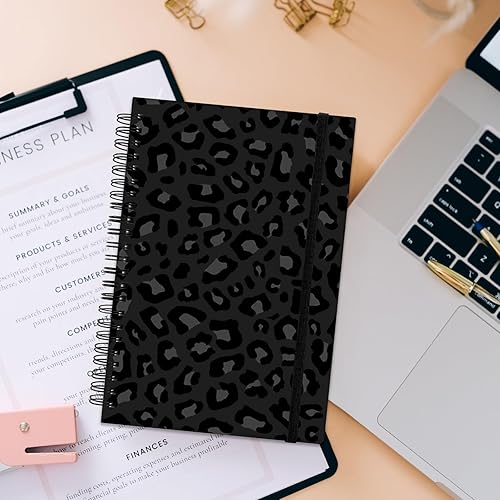 Miniatura 5 de Deokke Cuaderno de espiral, diario de tapa dura, cuaderno espiral con rayas anchas, A5 de 5.5 x 8.3 pulgadas, papel grueso de 80 GSM, 60 hojas y 120