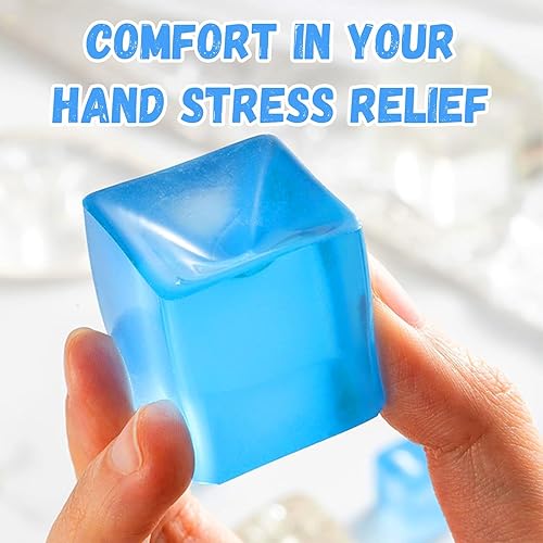 Miniatura 3 de 24 bolas antiestrés para adultos, juguetes para apretar cubitos de hielo, juguetes sensoriales de bolas estrujables cuadradas, juguetes sensoriales
