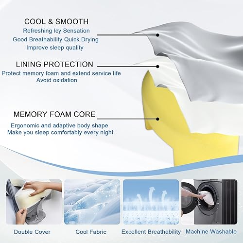 Miniatura 3 de Almohada para dormir de lado para adultos, almohada para dormir de lado con agujeros para los brazos, almohada para brazos, 2 fundas de almohada,