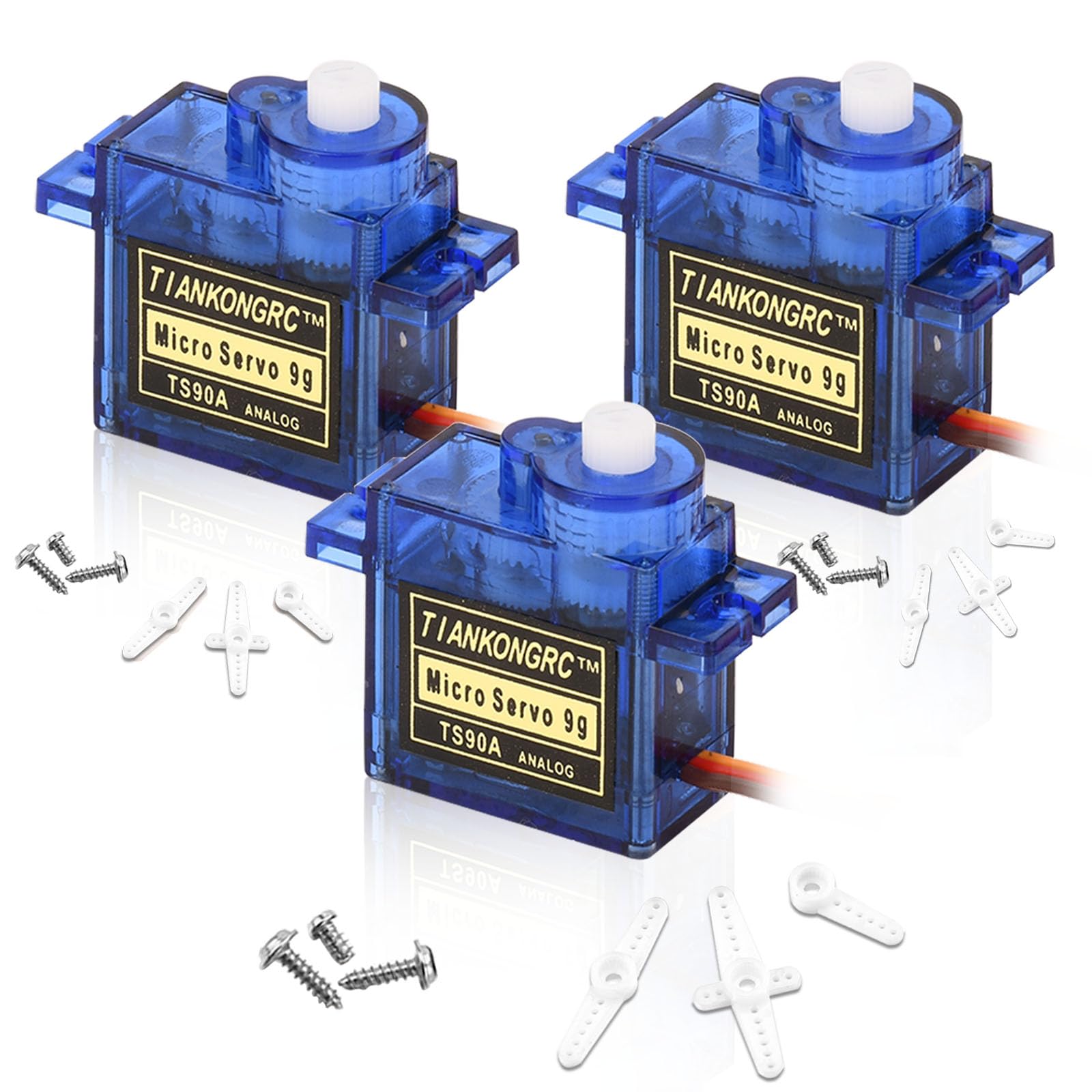 Micro Servo 1.3 KG 4.8 V Heemol Servo Motor High Torque 180 Degree Servo for Mini Servo RC Cars and Boats, Model Robot Arm, Hobby(3PCS)