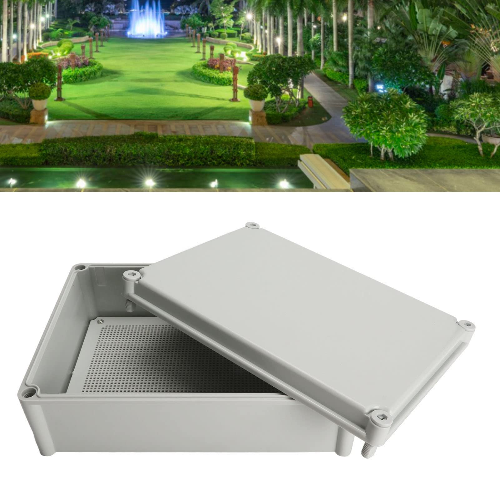 KIMISS Scatola di Giunzione Elettrica IP67 con Piastra di Montaggio, Custodia Esterna Ad ABS Grigio, 380 X 280 X 130 Mm, Custodia per Progetti Elettrici a Prova di Tempo