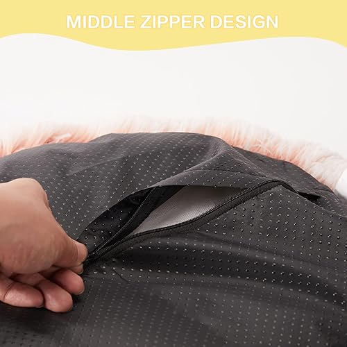 Miniatura 6 de Bedfolks Cama calmante en forma de dona, camas redondas y esponjosas de 30 pulgadas para perros medianos, cama para perros de felpa antiansiedad,