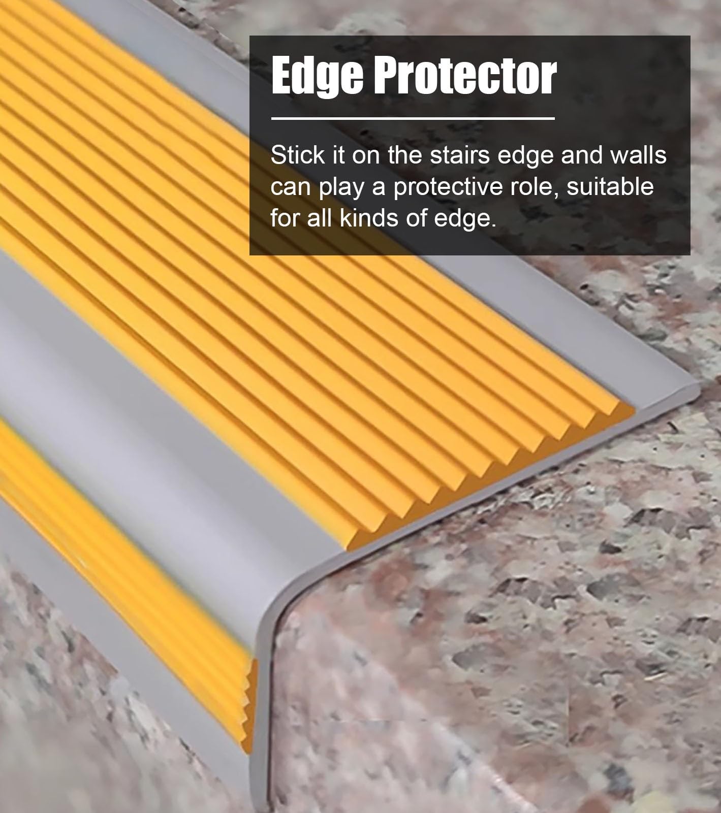 Vibeo Barre de Seuil Autocollant Nez de Marche, PVC Antidérapant Bande de Transition pour Marches D'escalier, Carrelage/stratifié/marbre Protection de Marches Extérieur(Brown,30m (98.4ft))