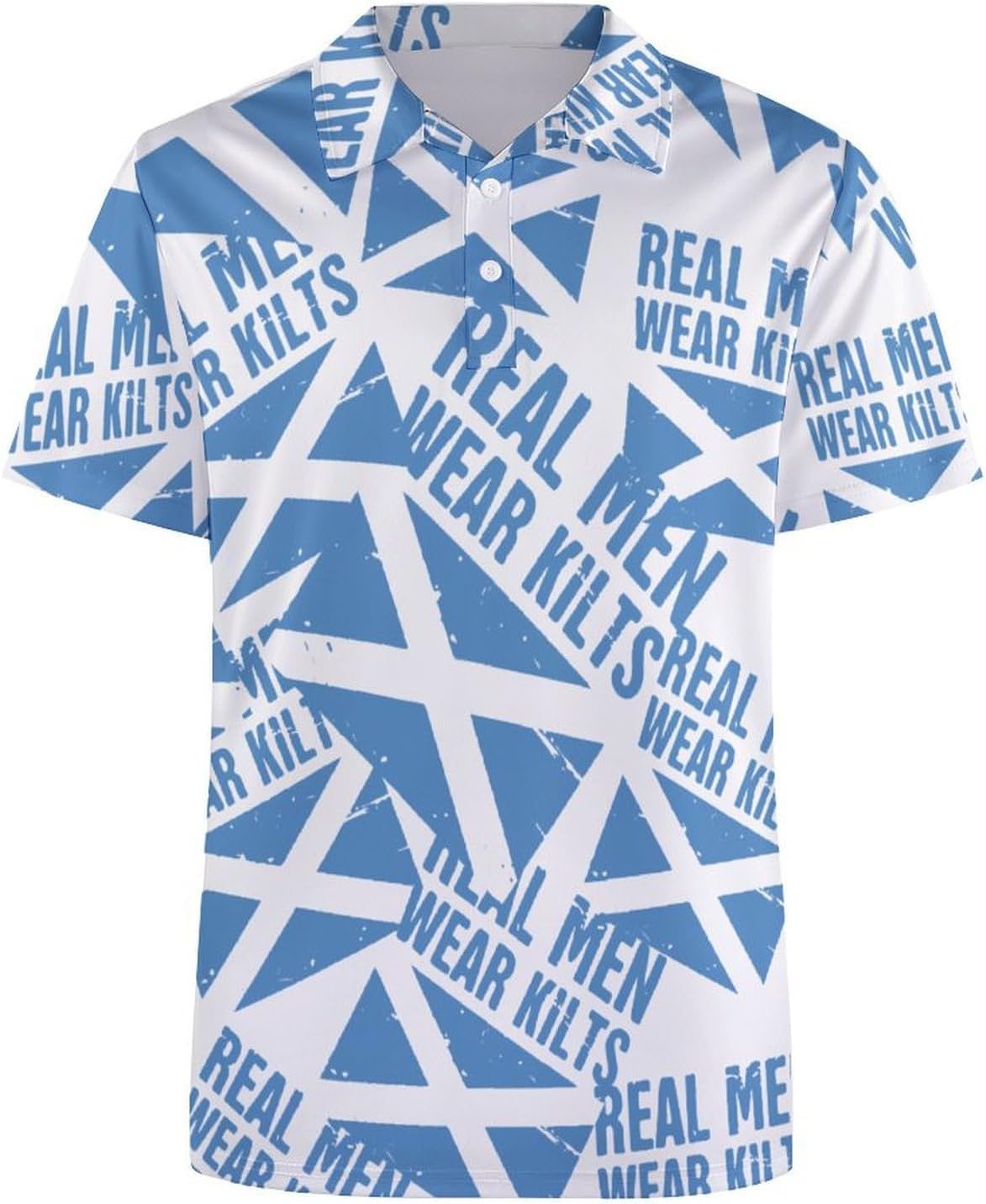 Scottish Flag Real Men Wear Kilts Women's Polo Shirt Short Sleeve T Shirts Tennis Tee Casual Tops