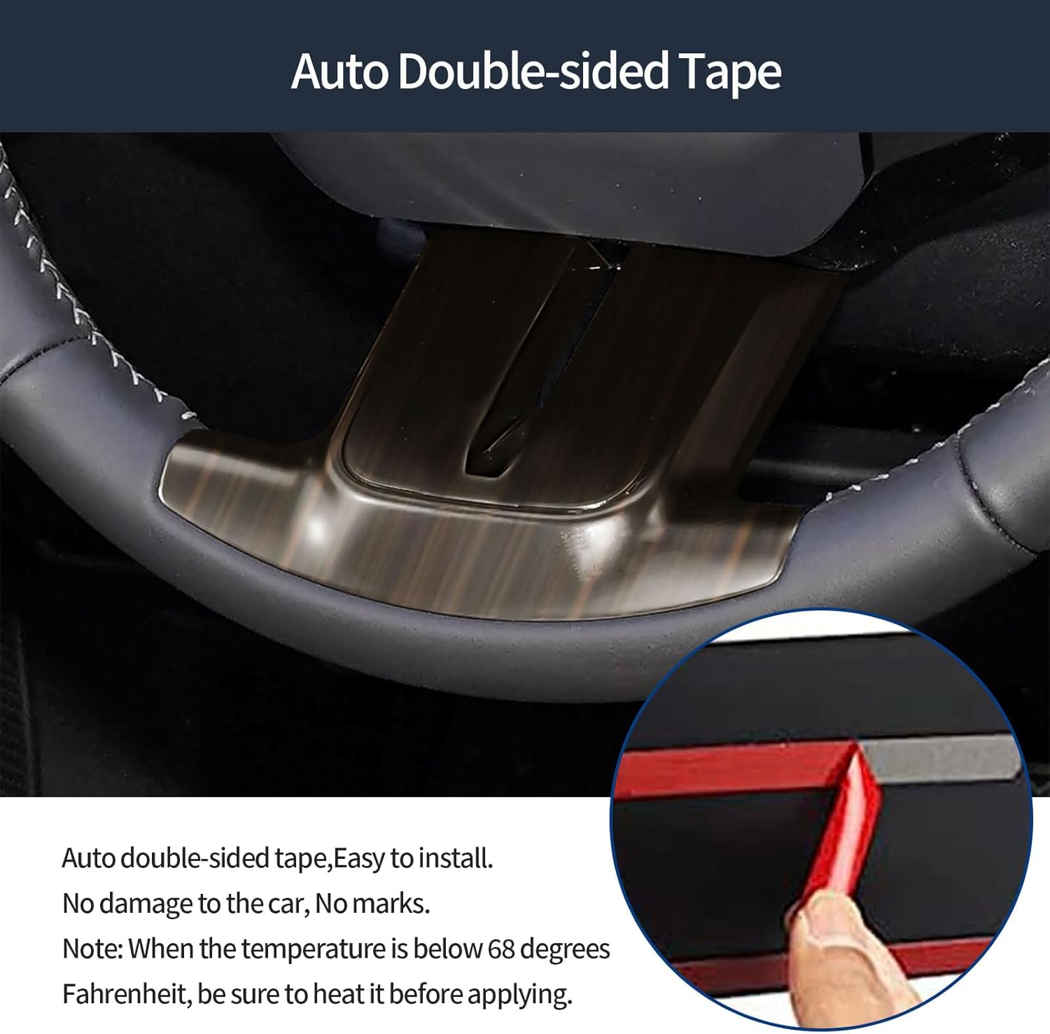 Interior U Shape Button Cover Trim Strips Compatible with Toyota New RAV4 2026 2027+ Car Accessories ABS 1PCS(Peach Wood Style)