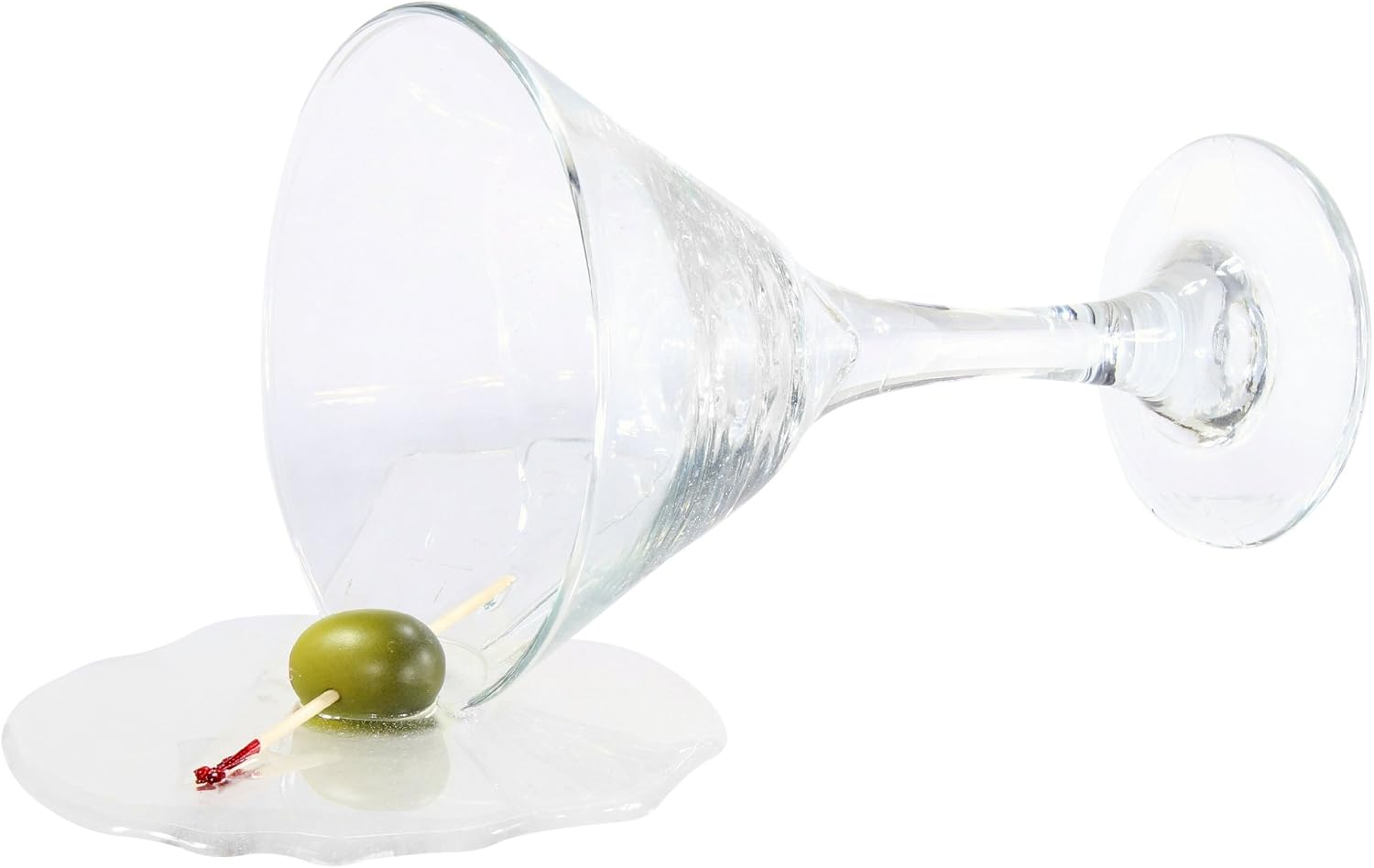 9'' Spilled Martini Glass with Olive Replica Prop