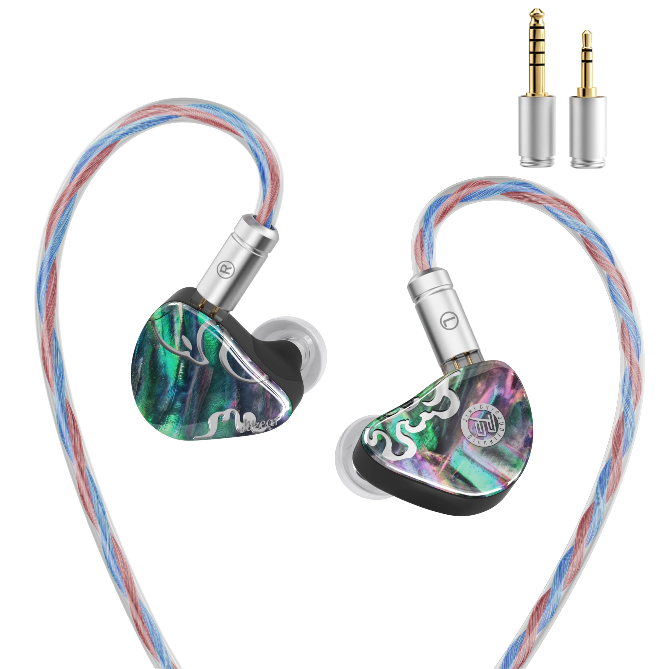 HiFiGo IEMs Juzear x Z Reviews Defiant In-Ear-Monitor, 1DD + 3BA Hybrid-Treiber-Kopfhörer, HiFi-kabelgebundene Gaming-IEM-Ohrhörer mit abnehmbarem Kabel für Musiker, Audiophile und Gamer (Regenbogen)