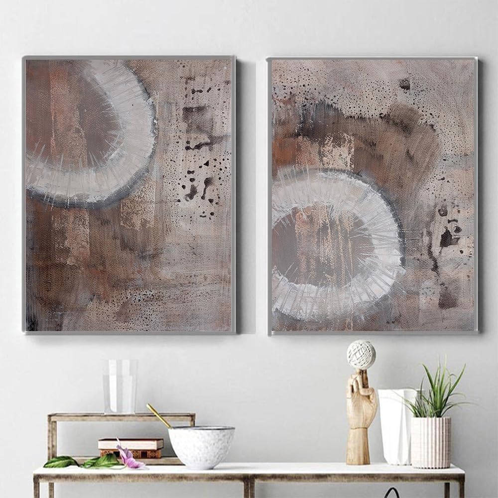 WBYZAC 2 Pieces Poster-Canvas Printing Painting Abstract Texture Brush Pattern Modern Art Style Living Kitchen Room Dining Hall Bedroom Office Home Decoration-60 * 80cm (No Frame)
