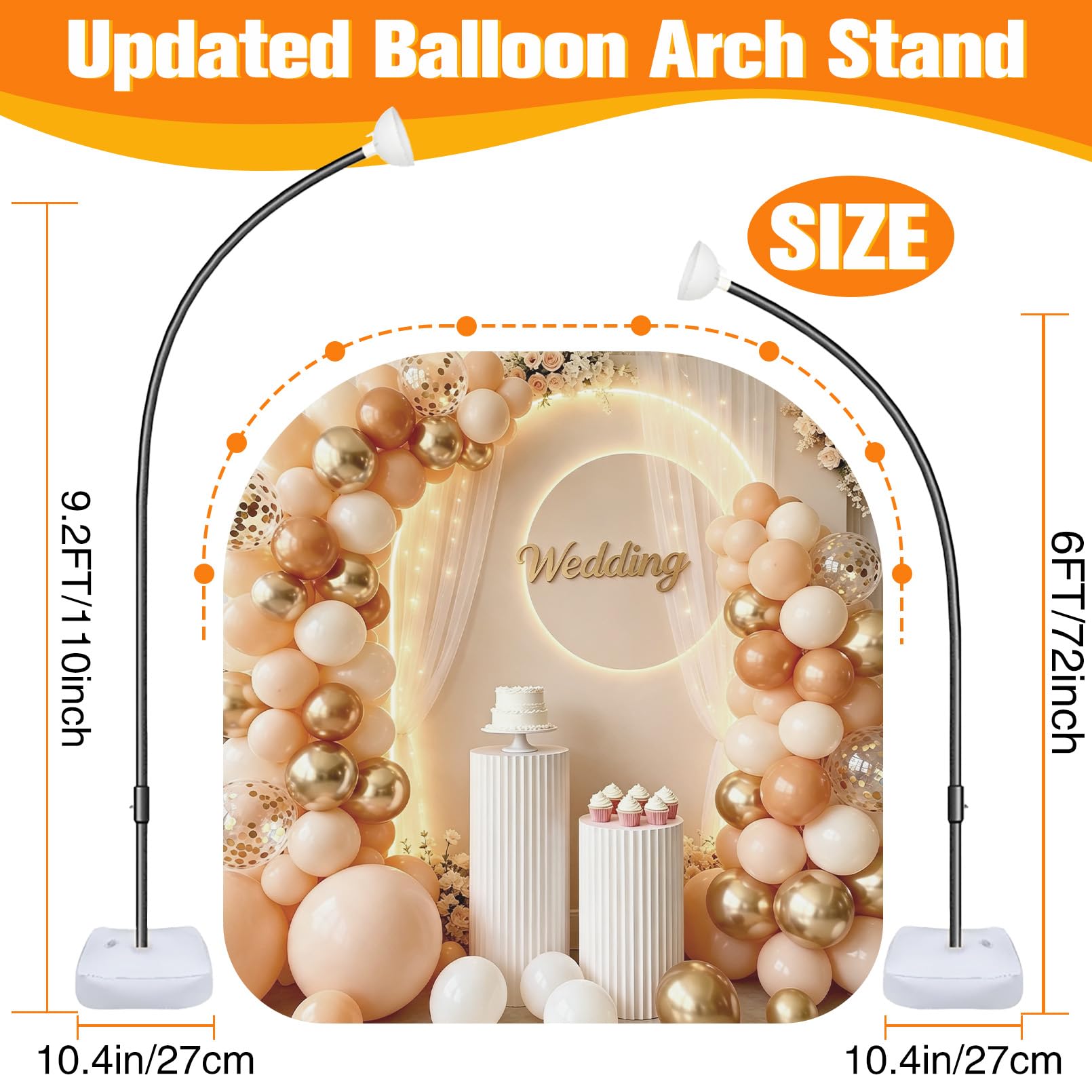 Supporto per arco di palloncini per decorazione di feste, 2,9 m e