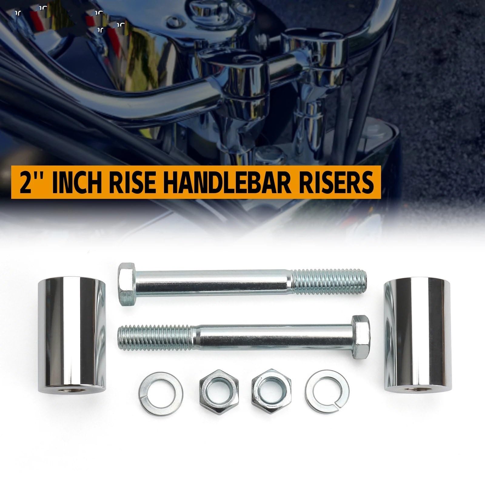 Motorcycle stem risers 2-calowy zestaw przedłużający wsporniki kierownicy pasuje do Harley King Street Glide Softail Dyna Fat Boy W/1/2'' średnica otworu(Black)
