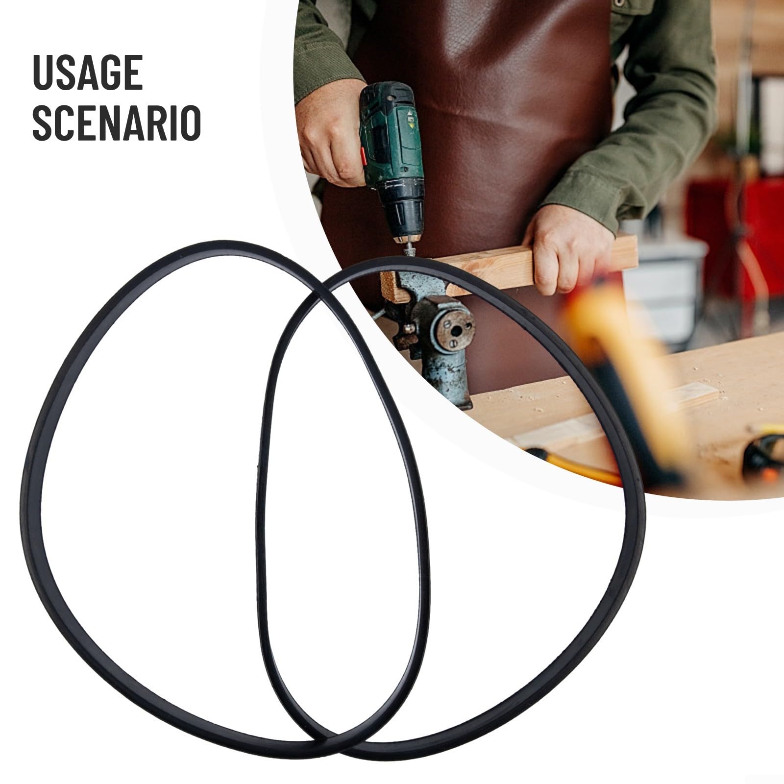 Nastro in gomma per a nastro, 2 pezzi, per la lavorazione del legno, per a nastro, rotella di scorrimento, anello in gomma per la lavorazione del legno, per 20-35 cm (per 20 cm)