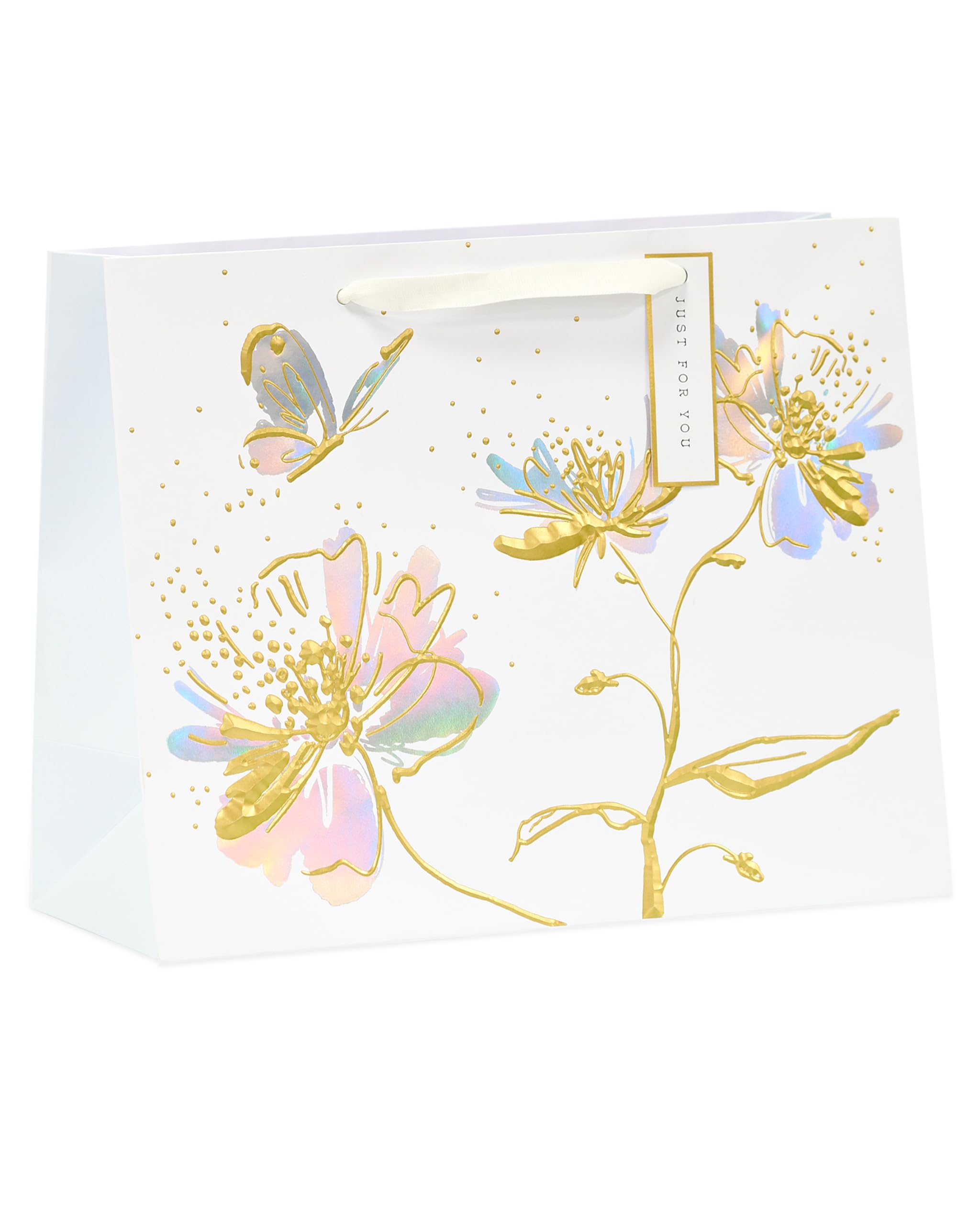 UK Greetings | Large Gift Bag - From The Camden Collection | Party Bags for Presents | Birthdays/Weddings/Christmas/Exam Results/University/Graduation | Foil Floral Design | 33 x 26.7 x 13.7cm