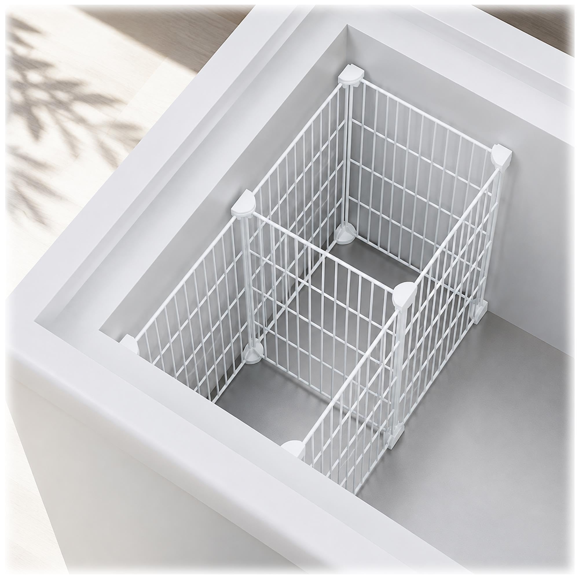 Genérico Pack 7 Cestas Organizadoras Congelador, Cestos de Alambre | For clasificación de alimentos en gabinete de despensa y refrigerador vertical(16.5x18.3x8.5in(420x465x215mm))