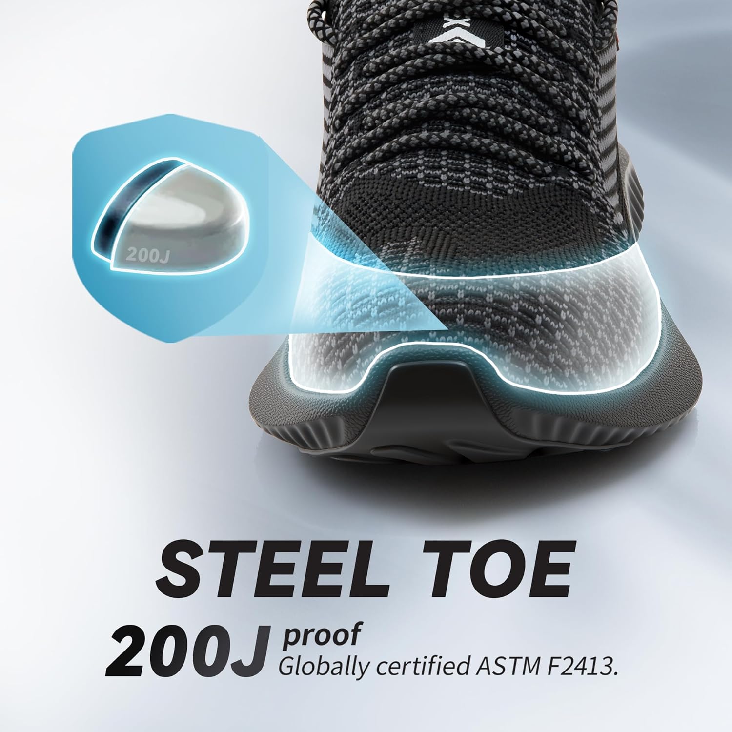 SUADEX Steel Toe Shoes for Men Women Indestructible Steel Toe Sneakers Lightweight Work Safety Shoes Puncture Proof Composite Toe - Image 4