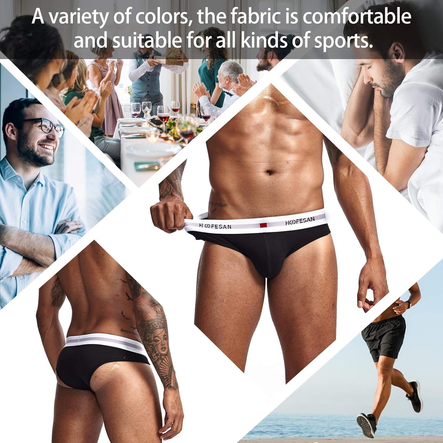 HOOFESAN Mens Underwear Briefs Pack Stretch Cotton Low Rise Briefs for Men Wide Waistband Multipack - Image 6