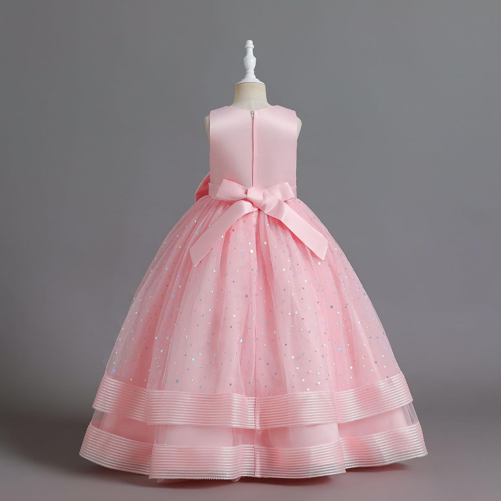 2026 Bambini Paillettes Vestito Bambini Big Bow Principessa Vestito Ragazza Fiore Vestito Ragazza Vestito Bambini