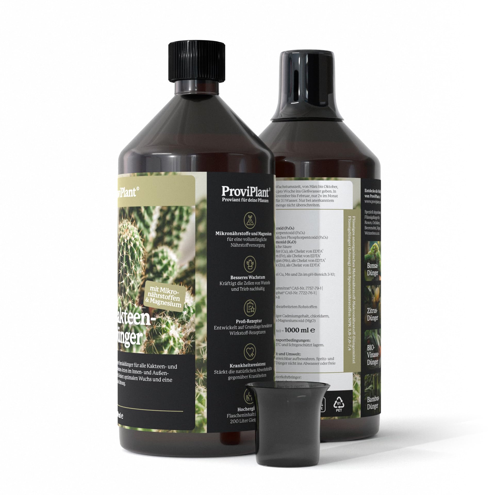 Engrais liquide pour cactus - Pour cactus, plantes succulentes et plantes séchées - 1 litre de concentré pour jusqu'à 200 litres d'eau d'arrosage - Convient pour l'intérieur et l'extérieur