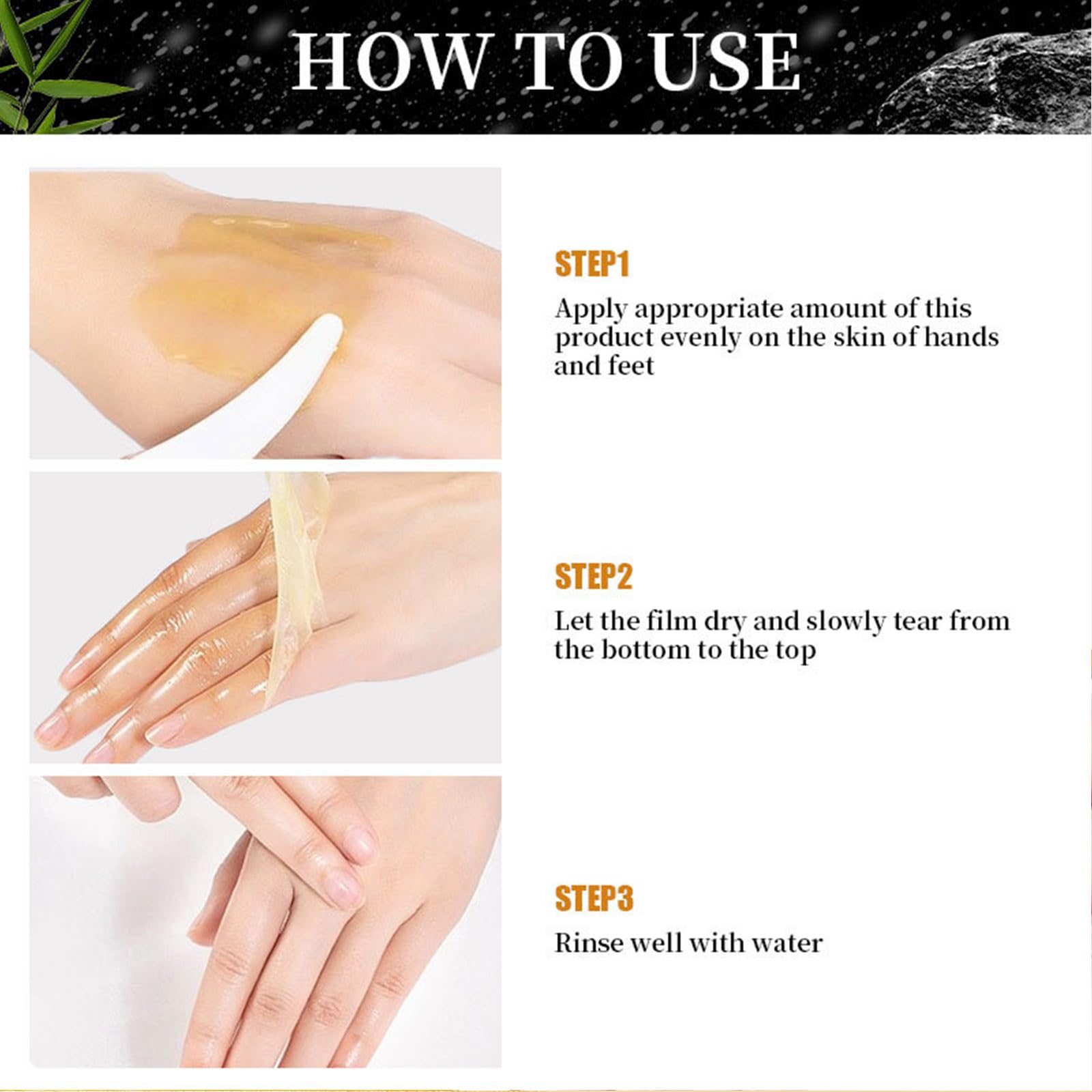 Turmeric Hand and Foot Peel Mask, Moisturizing Hydrating Nourishing Exfoliating Hand Film Hands Care Paraffin